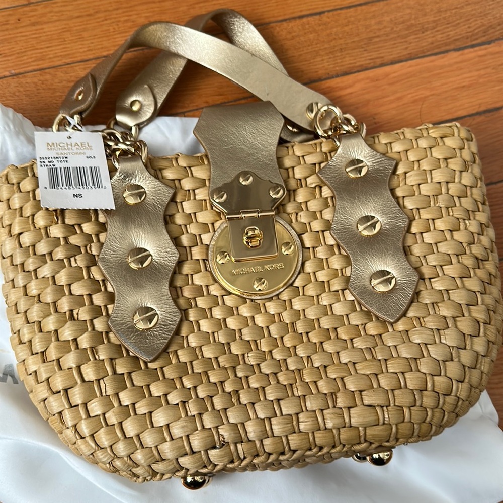 Michael Kors Straw Tote - Small - NWT